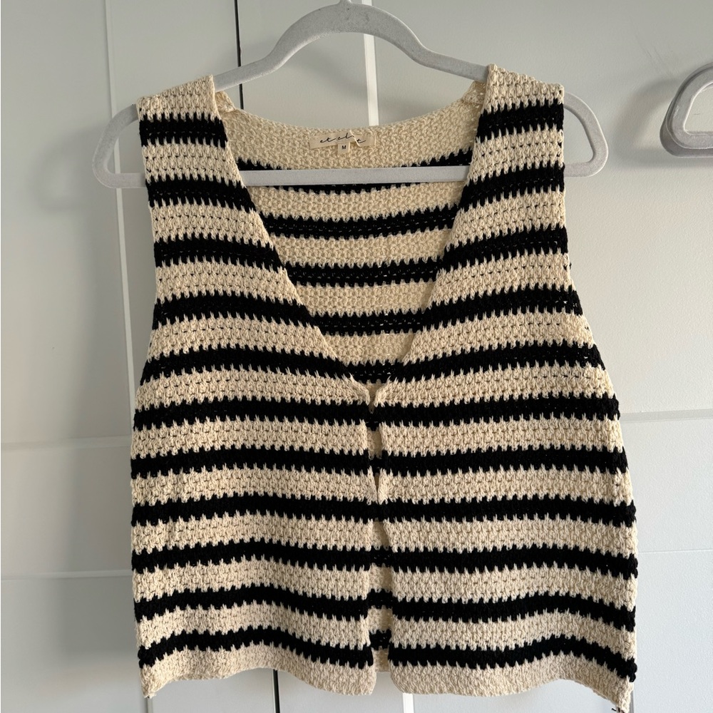 Sadie Striped Crochet Sweater Vest